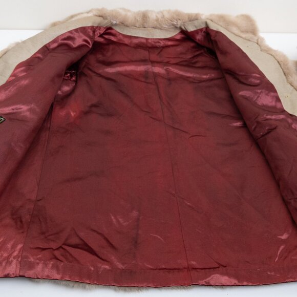 Vintage Tissavel France Faux Mink Fur Coat Small Sterling Stall Made in Canada - Picture 12 of 16